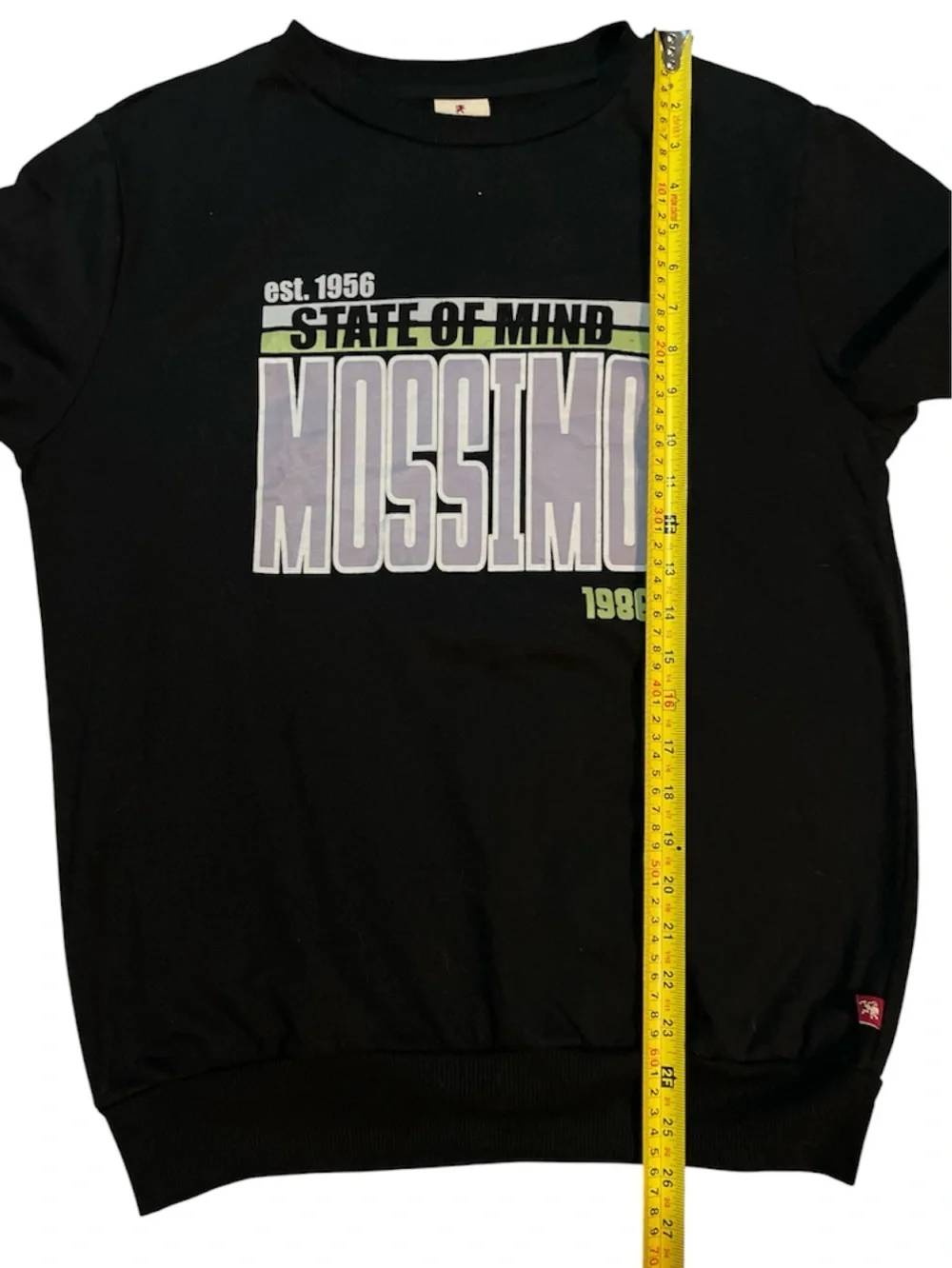 Mossimo Supply Co. Black Crewneck Sweatshirt Green and Light Gray Graphic size S